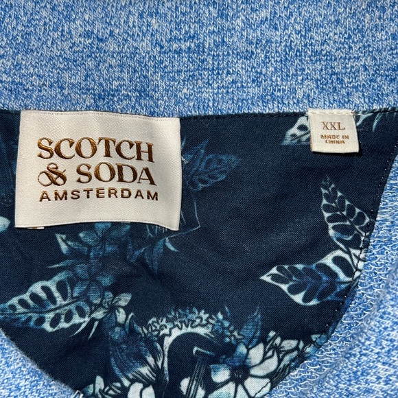 $188 Scotch & soda knit polo men’s XXL sky blue - Picture 4 of 13